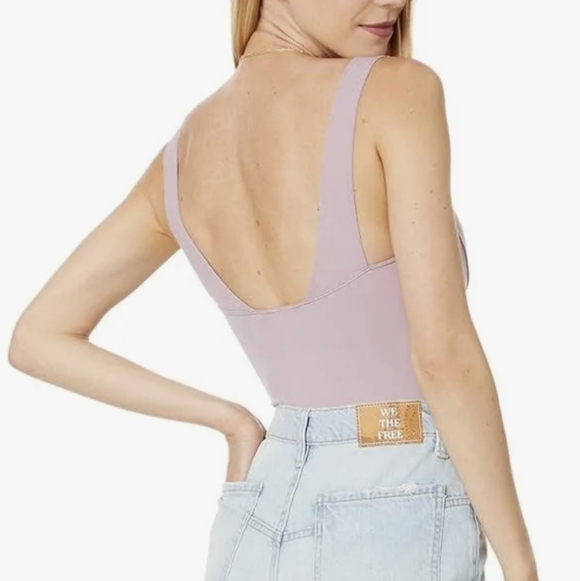 Free People Dusk til Dawn Bodysuit sz MED in Dusty Pink - Picture 3 of 15